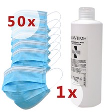 Bundle KIT: 50x mascherine+Gel igienizzante mani 500ml PRODOTTO ITALIA