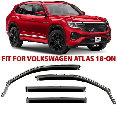 Deflectores de ventana lateral protectores de lluvia para Volkswagen Atlas 2018-2025 INROMPIBLES Foto 1 de 4