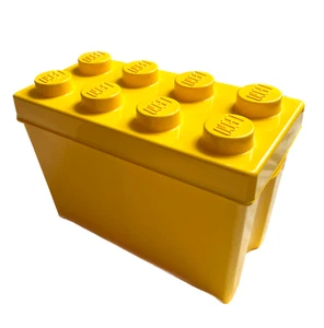 Yellow Lego Storage Box Dated 2012 Rectangle Measures 36" x 17 1/2" x 24" tall - Picture 1 of 9