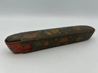 Антикварная персидская лакированная папье-маше XIX века Qajar Qalamdan - Изображение 1 из 4