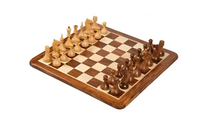 1961 Campeonato Soviético Bakú Piezas de Ajedrez en Sheesham/Boj con Tablero de Ajedrez - Imagen 1 de 14