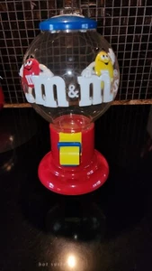 M&M Plastic Candy Dispenser Collectible Gumball Machine Style 9” Tall Vintage - Picture 1 of 6