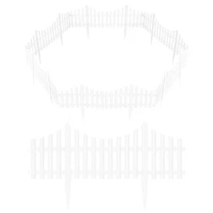 Plastic Decorative Garden Fence,Outdoor Patio Garden Animal Barrier White - Picture 1 of 5