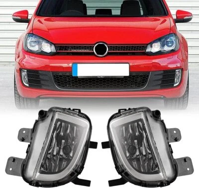 Pair Clear Fog Lights Assembly for 2010 2011 2012 2013 2014 VW Volkswagen GTI  Foto 1 de 4
