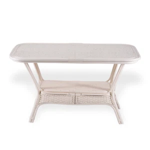 Alexa Dining Oval Table White Color Natural Rattan Wicker Handmade Design - Picture 1 of 3