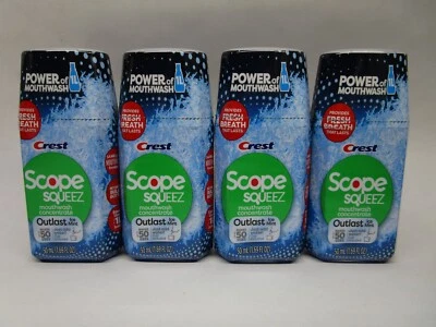 Lot of 4 - Crest Scope Outlast ICE MINT Squeez Mouthwash Concentrate 1.69oz Each - Image 1 of 3