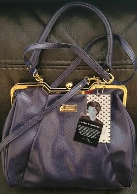 Vintage LuLu Guinness Shoulder Bag Blue Top Handle Purse - Image 1 of 4