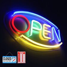 Wall Mount Electric Neon Open Sign LED Light Ultra Bright Business Store Sign