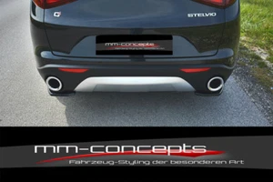 Kit attacco laterale diffusore coppa nero per Alfa Romeo Stelvio anno 2016 flap posteriore - Foto 1 di 12