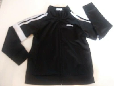 Adidas мальчиков размер 5 черный белая полоса длинным рукавом Hi шеи куртка - Изображение 1 из 4