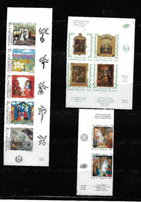 Venezuela: 1987; 1991-92, 3 sets christmas inperforated, blocks, MNH EBV1208 - Image 1 of 2