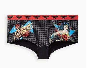 Torrid Official Wonder Woman Black Boyshort Panty Plus Size 1X, 14/16 - Picture 1 of 5