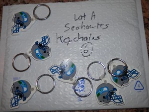 Seattle Seahawks Keychain lot (6) NEW VTG 1993 Lot A 90's rubber key rings - Picture 1 of 7