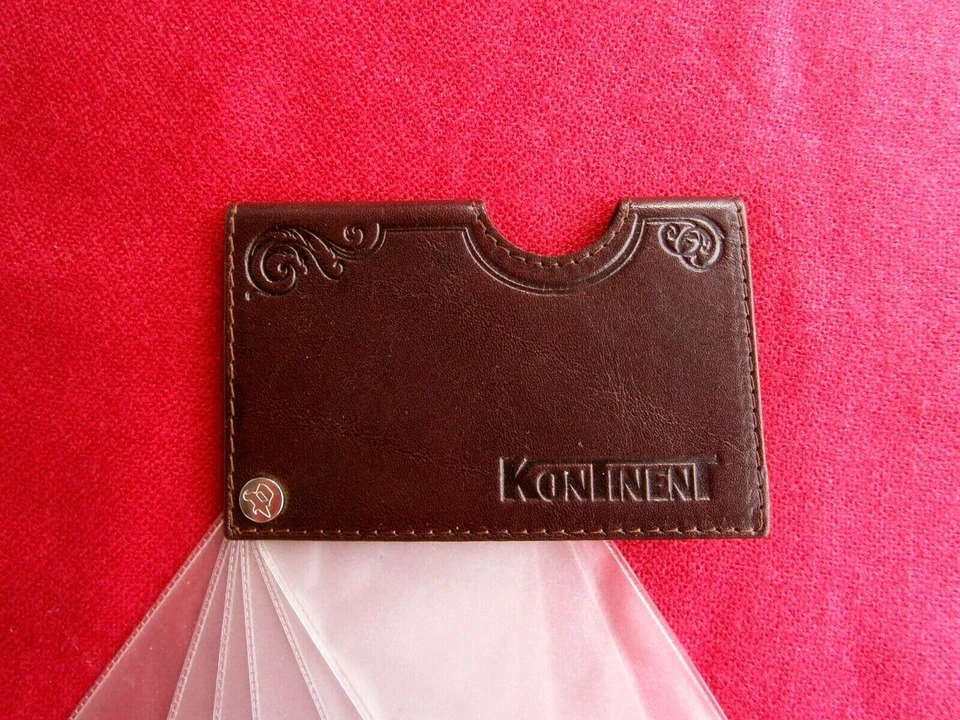Vintage Leather Credit Cards Document Princ w/ Plastic Holders 6pc  Kontinet - Image 1 of 4