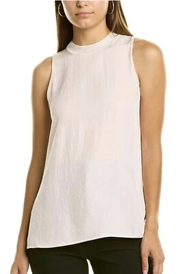VINCE Ribbed Trim Tank in Pale Rose Water Size XXS, XS NWT $245 - Image 1 of 3