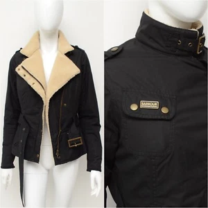 Women's Barbour International Matlock Wax Jacket Coat Biker Size 34,US 4,UK 8 - Picture 1 of 16