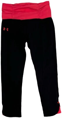 Under Armour Women’s Size XS Logo Hot Pink & Black Capri Leggings - Image 1 of 3