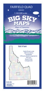 Big Sky Maps Fairfield Quad Idaho Topography Map, Rivers, Trails, Roads  | B1 - Picture 1 of 1