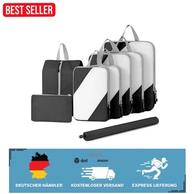 Einfache Organisation mit stylishen Compression Packing Cubes – 8-teiliges Set - Bild 1 von 2