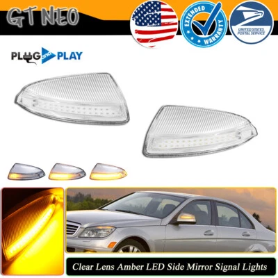 Luz de espejo retrovisor LED transparente lateral señal dinámica para Mercedes Benz S204 W204 Vito W639 Foto 1 de 4