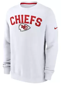 Nike Large Kansas City Chiefs White Athletic Team Long Sleeve Crew Sweatshirt - Picture 1 of 5