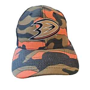 NHL Anaheim DUCKS Hockey Camo Orange Brown Black Mesh Snapback Hat Cap (PPB) - Picture 1 of 11