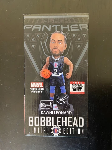Kawhi Leonard Marvel Black Panther Limited Edition Bobble Head New In Box Cover