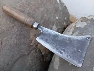 Antique Meat Farm or Butcher Tool in Carbon Steel Knife Very Sharp Cleaver - Picture 1 of 17