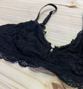 Aerie Ladies RN 54485 Black Nylon Lace Wire-Free Bralette Size M - Picture 1 of 7