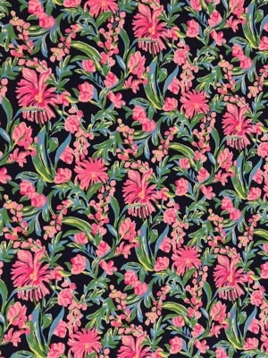 Tela de felpa tejida de 1 yarda Lilly Pulitzer POR LEER descripción azul marino rosa verde Foto 1 de 4