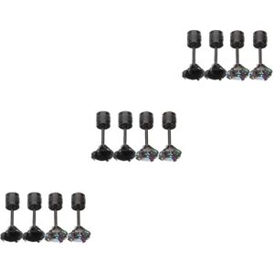 6 Pairs  of Screw Back Earrings Piercing Ear Studs Fashion Jewelry for Female