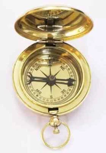 Maritime Brass Compass Nautical Push Button Pocket compass Best Gift Item - Picture 1 of 5