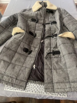 3.1 Phillip Lim Trench Coat Parka W Sherpa Fur Collar and Pockets - Image 1 of 4