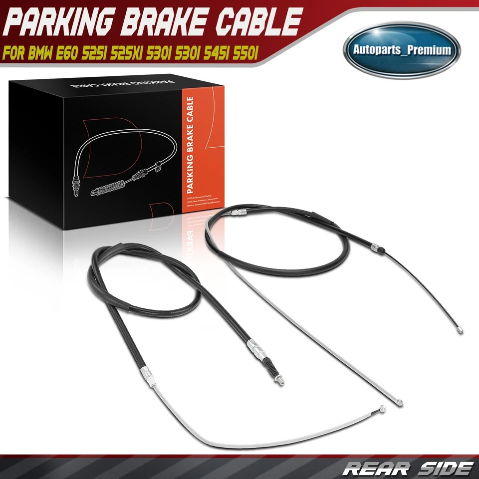 2x Cable de freno de estacionamiento trasero derecho y derecho para BMW E60 525i 525xi 530i 530xi 545i 550i Foto 1 de 4