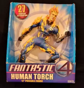 2005 Marvel Fantastic Four 4 Human Torch Flame 12" Figur - New Old Stock - Bild 1 von 15