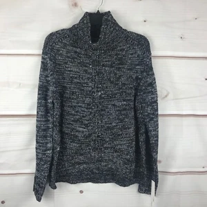 Aqua Sweater Womens XS Black White Marled Long Sleeve Turtleneck Pullover Knit - Picture 1 of 7