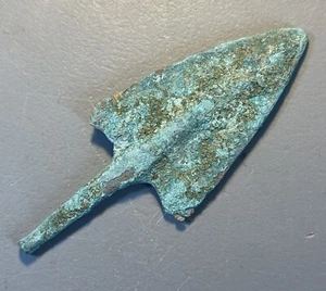 antigua reliquia de guerra punta de flecha de púas de bronce - Imagen 1 de 5