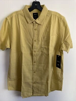 Nueva Camisa RVCA Artist Network Tejida Algodón Diseñador Botón Fuente Talla M Dorada Foto 1 de 4