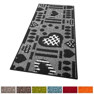 Küchenteppich Antirutsch 3D Webart Modern Läufer Bordüre Bad Herzen - Bild 1 von 23