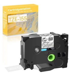 1PK Compatible para Brother PT-9700PC D800W TZ TZE-155 Cinta de Etiqueta Blanca/Transparente 1 pulgada - Imagen 1 de 10