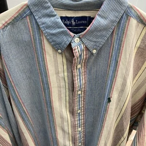 Polo Ralph Lauren Herren Handgewebtes Langarm Streifen Button Down Hemd Größe Xl - Bild 1 von 16