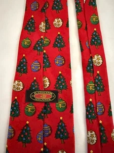 H. Stockton/ Robert Talbott Red Christmas Tie - Picture 1 of 9