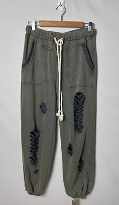 POL Pants Womens Small Green Vintage Moss Distressed Jogger Sweatpants Lounge - Image 1 of 4
