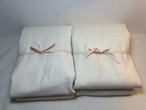 Pottery Barn cortinas opacas de lino esmerilado ~ 50” x 108” ~ marfil ~ par - Imagen 1 de 11