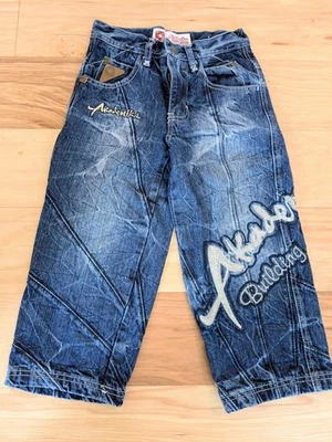 Childs Academika NWOT SZ 4 Jeans Distressed Heavy Embroidery Streetwear Y2K Boys - Image 1 of 4