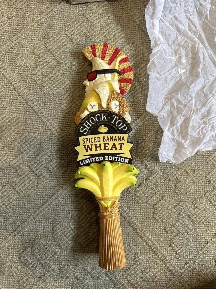 Shock Top Spiced Banana Wheat Rare Draft Beer Tap Handle Limited Edition Tap - Image 1 of 4