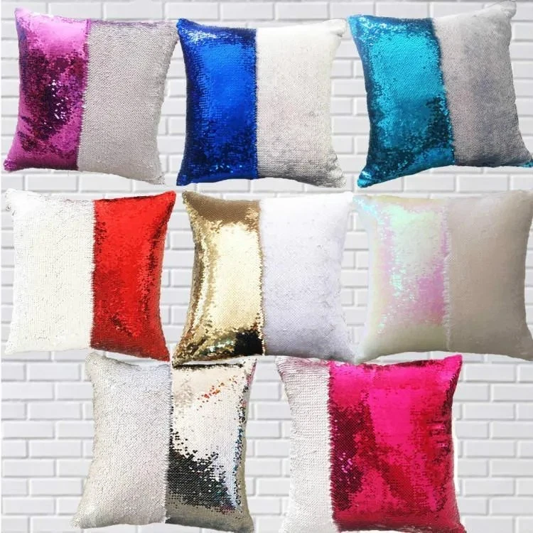 Sequin Cushion Cover 40x40cm Reversible New Sublimation Printing - Choose Colour - Image 1 of 1