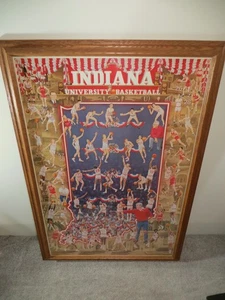 Indiana University IU Hoosiers Basketball Championship Poster Vintage Rare - Picture 1 of 4