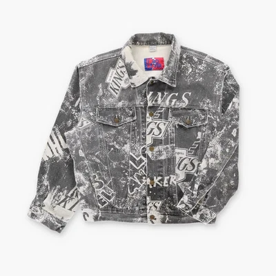 Vintage NHL Los Angeles Kings 90s AOP Graffiti Logo Denim Jacket (L) - Image 1 of 3