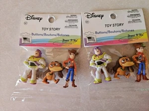 Disney Toy Story Woody, Buzz & Slinky Dog Buttons Set of 2 NWT - Picture 1 of 3